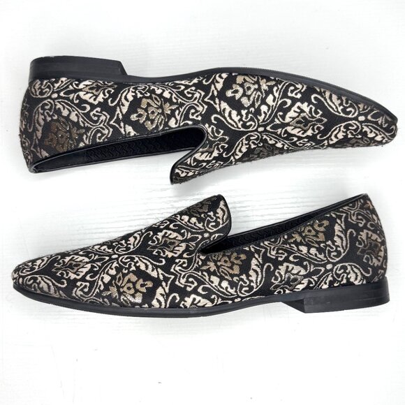 Giorgio Brutini Callas Metallic Slip On Dress Loafers Mens 8.5 M Black Gold main image 8